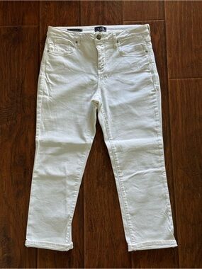 NYDJ White Ankle Crop Stretch Jeans